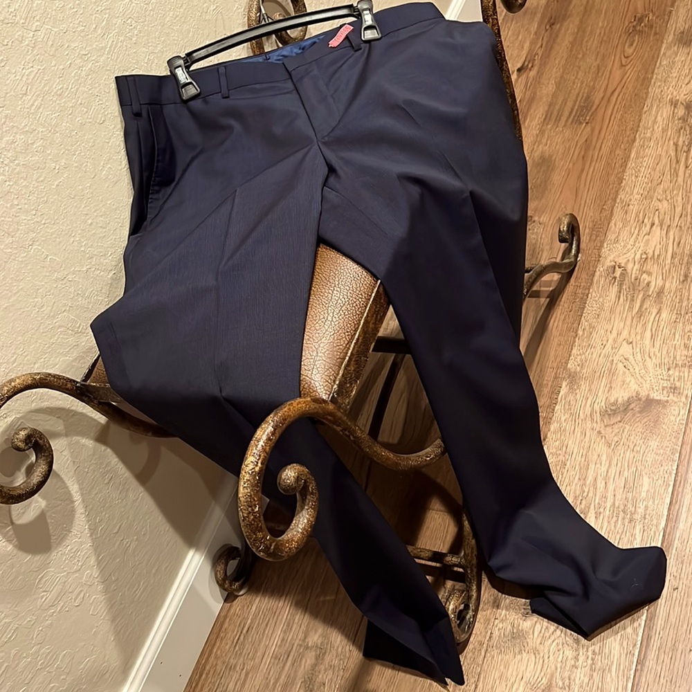 Like New Pinstriped Luxurious Navy Blue Dress Slacks just dry cleaned!